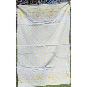 Shirt Tales 1980s Baby Receiving Blanket Vintage Animal Retro Nursery 40x25.5